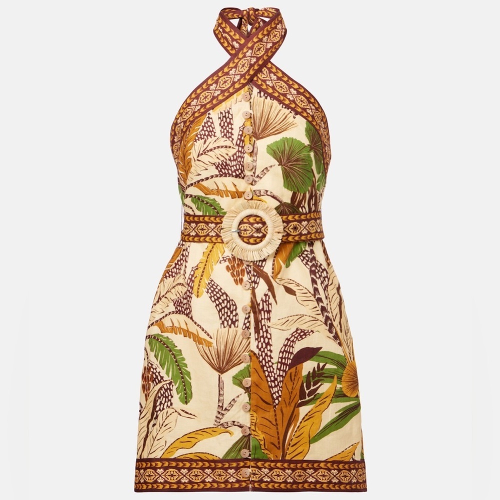 FARM RIO
Foliage Sketch linen minidress NWT